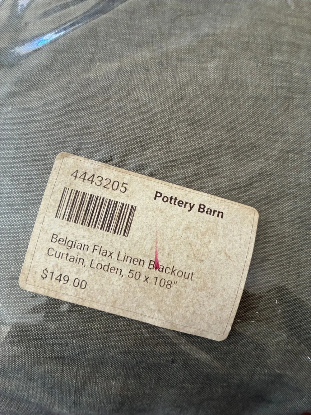Pottery Barn Loden Belgian Flax Linen Panel